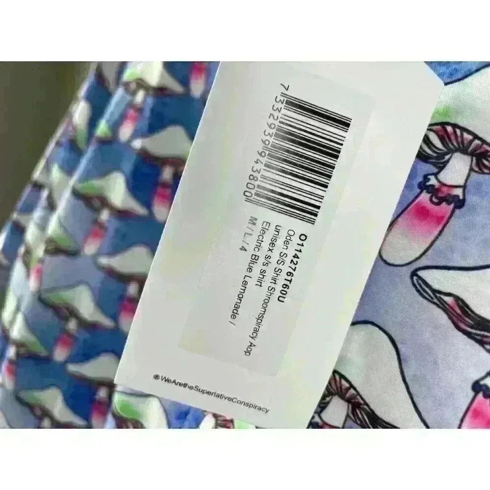 WESC Shroomspiracy Short Sleeve Button Shirt Men’s Medium - Picture 7 of 10